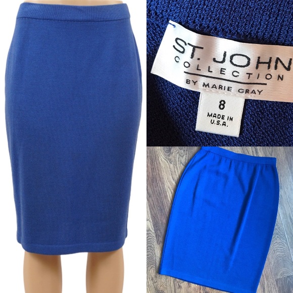 St. John Collection Dresses & Skirts - St. John Collection blue knit skirt